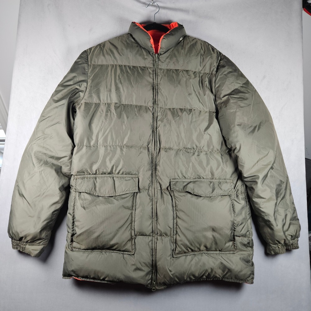 Vintage Sears Work'n Leisure Puffer Jacket Mens XL Tall Green Goose Down 80s
